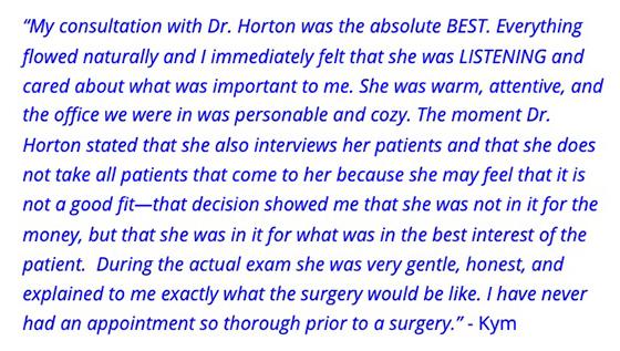 Patient's testimonial